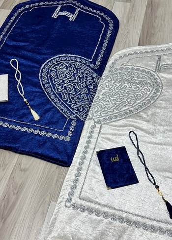 Kalp nakışlı çift namazlık seti - Görsel 2