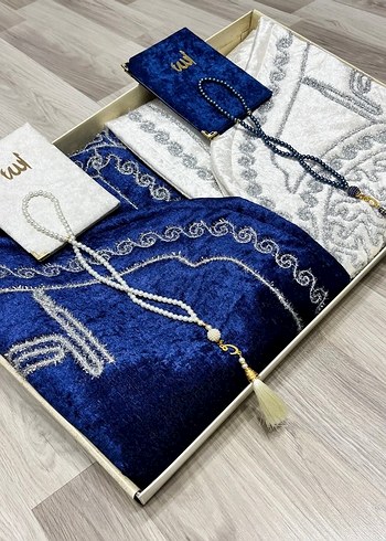 Kalp nakışlı çift namazlık seti - Görsel 3