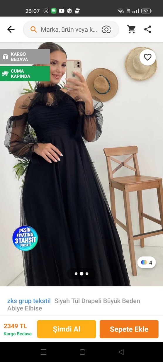 Straplez Siyah Midi Gotik Mezuniyet Elbisesi - Görsel 3