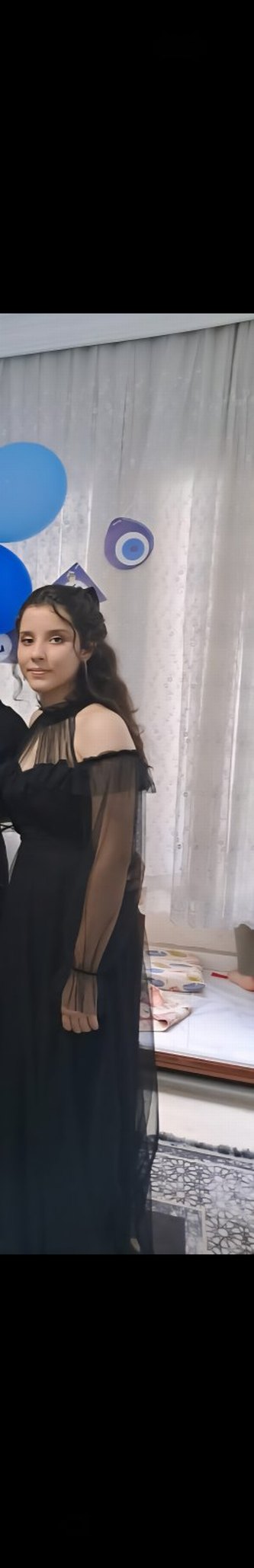 Straplez Siyah Midi Gotik Mezuniyet Elbisesi - Görsel 2