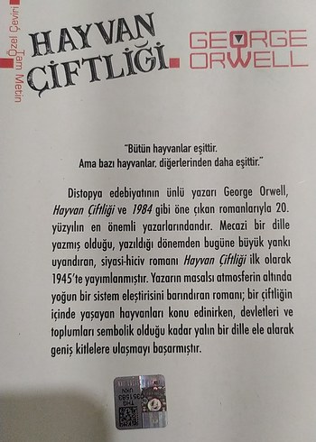 George Orwell - Hayvan Çiftliği Roman - Görsel 2