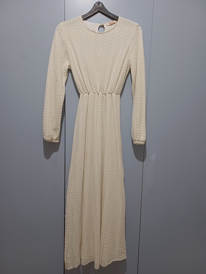 Beyaz Uzun  Kadın Elbise - Görsel 2