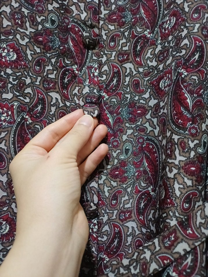 Bordo Desenli Bohem Uzun Elbise - Görsel 2