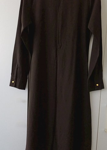 Kadın Siyah Midi Düğme Detaylı Klasik Tunik - Görsel 2