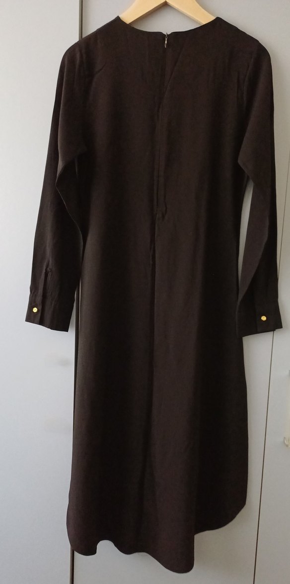 Kadın Siyah Midi Düğme Detaylı Klasik Tunik - Görsel 2