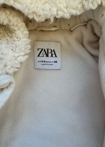 Zara Marka 3&6 Ay Peluş Kapüşonlu Bebek Tulumu - Görsel 3