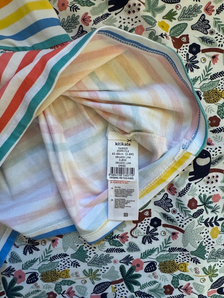 Kitikate Marka 3&6 Aylık Çizgili Kız Bebek Elbisesi - Görsel 2