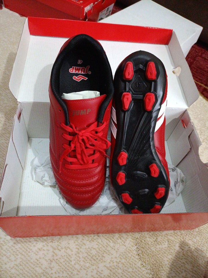 Kırmızı Erkek Futbol Ayakkabısı Velcro Bağcıklı - Görsel 4