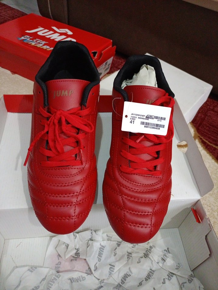 Kırmızı Erkek Futbol Ayakkabısı Velcro Bağcıklı - Görsel 2