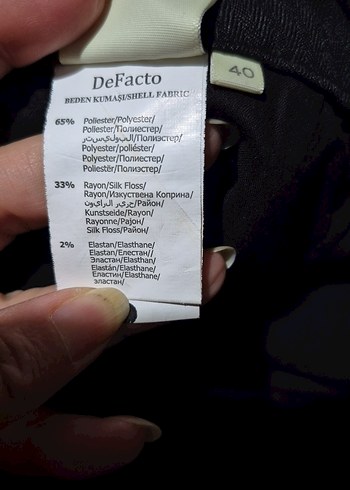 Düğmeli Siyah Kadın Pantolon - Görsel 3