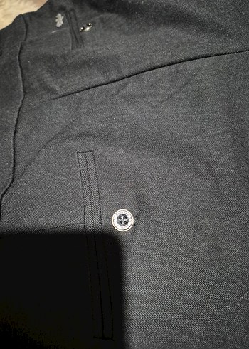 Düğmeli Siyah Kadın Pantolon - Görsel 4