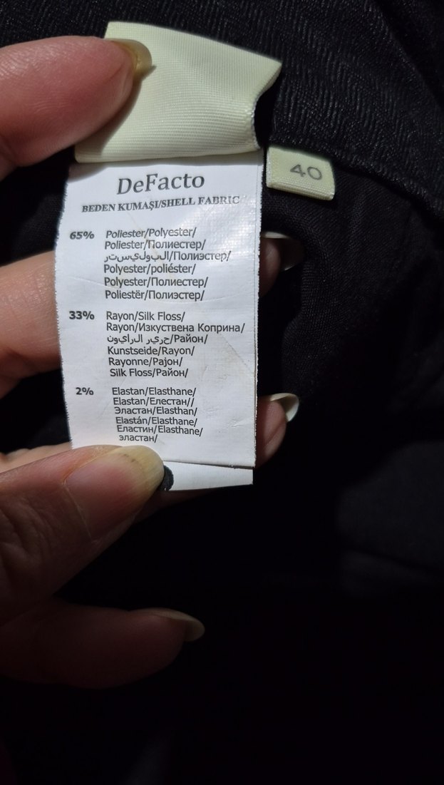 Düğmeli Siyah Kadın Pantolon - Görsel 3