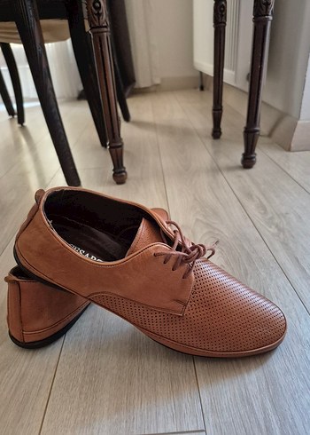 Sıfır Hakiki Deri Kahverengi Bağcıklı Klasik Erkek Ayakkabı - Görsel 2