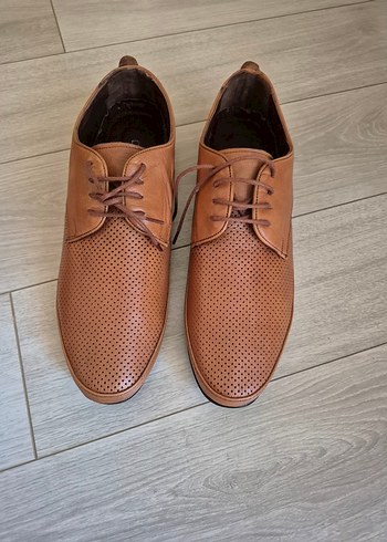 Sıfır Hakiki Deri Kahverengi Bağcıklı Klasik Erkek Ayakkabı - Görsel 3