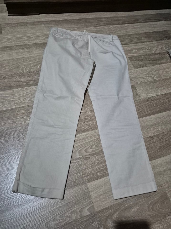 Bej Pamuk coton  Regular bilek boy  Fit Pantolon - Görsel 2