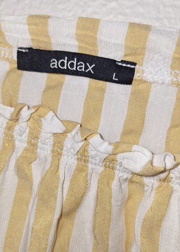 Sarı Çizgili Kısa Kollu Kadın Bluz - Görsel 3