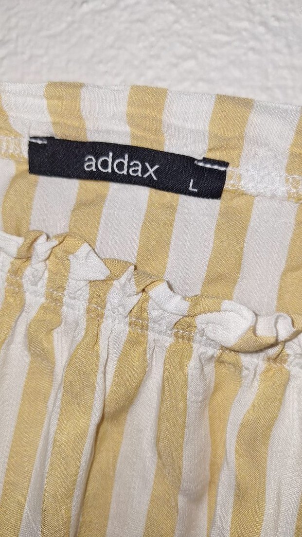 Sarı Çizgili Kısa Kollu Kadın Bluz - Görsel 3