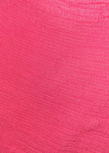 Pembe Keten Kadın Kısa Kollu crop Gömlek - Görsel 4