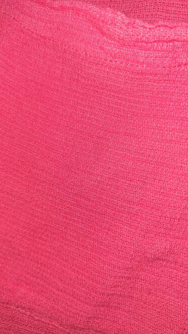 Pembe Keten Kadın Kısa Kollu crop Gömlek - Görsel 4