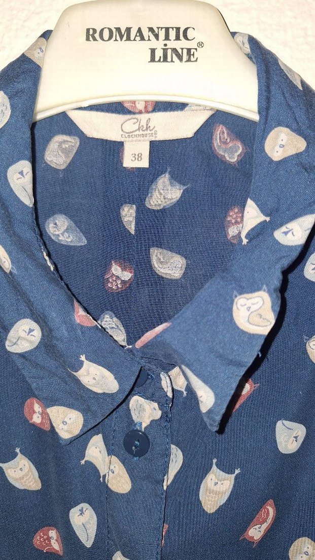 Lacivert Düğmeli Uzun Kollu Salaş Gömlek - Görsel 3