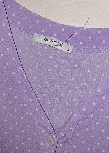 Mor Puantiyeli Bohem Elbise - Görsel 2