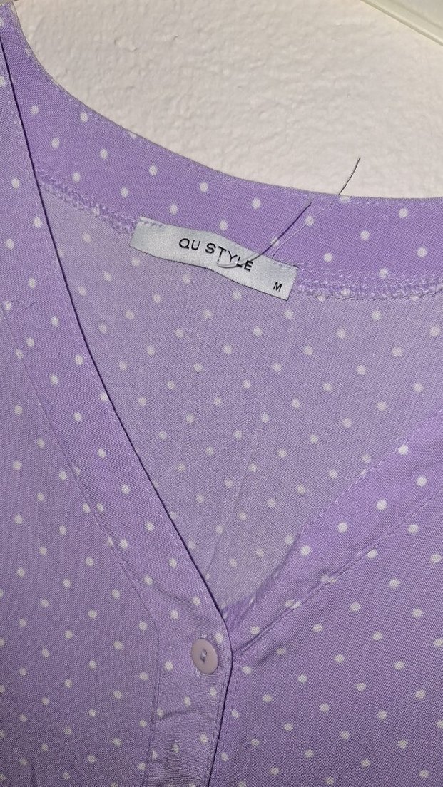 Mor Puantiyeli Bohem Elbise - Görsel 2