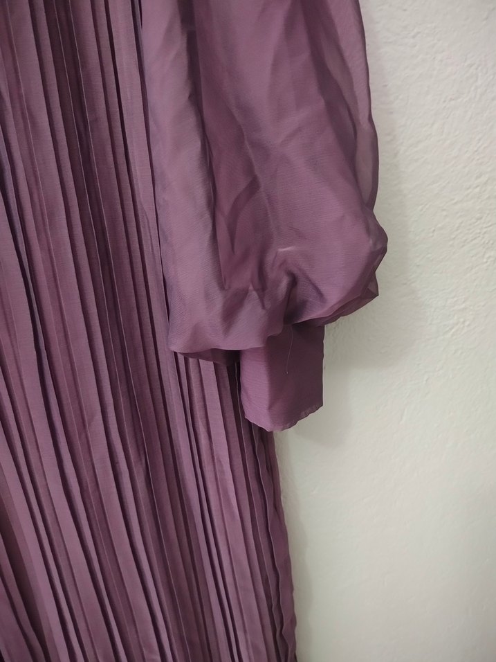 Mor Pilili Uzun Bohem Elbise - Görsel 2