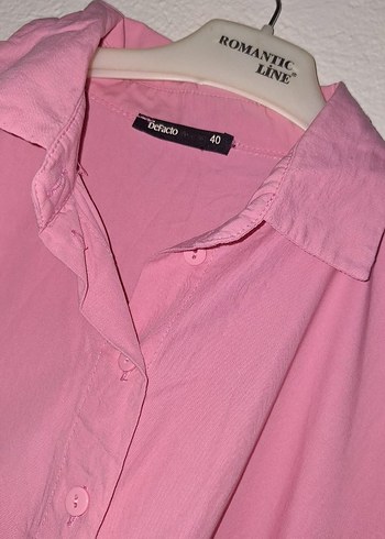 Pembe Keten Kadın Elbise - Görsel 2