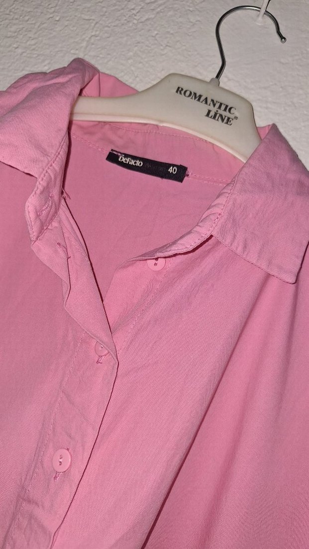 Pembe Keten Kadın Elbise - Görsel 2