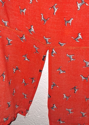 Düğmeli Kırmızı Uzun Kollu Kadın Gömlek - Görsel 2