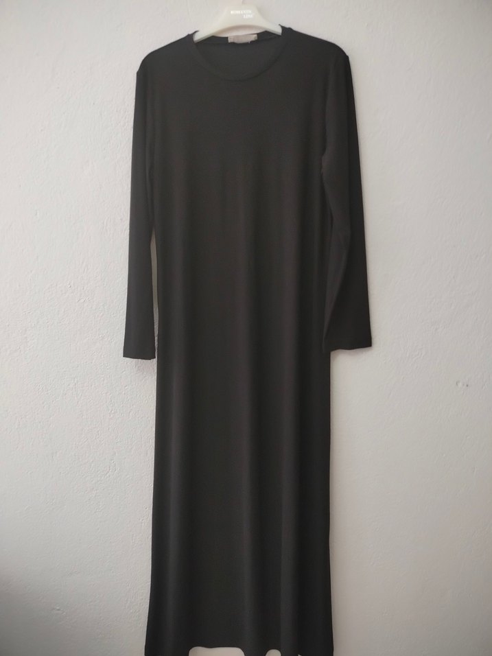 Boncuk İşlemeli Siyah Uzun Elbise - Görsel 2