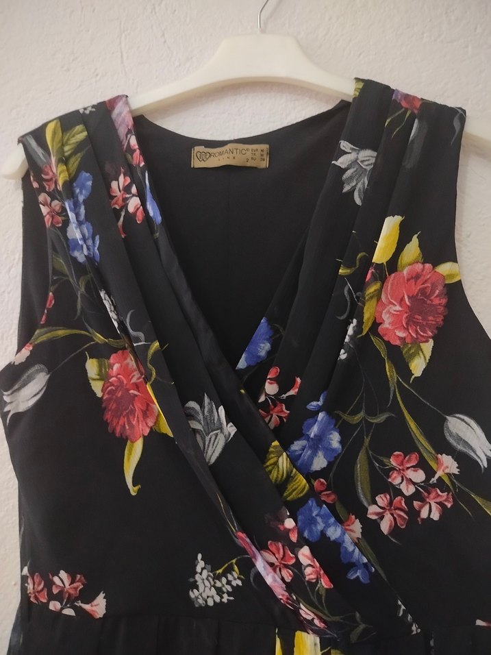 Çiçek Desenli Şifon Elbise - Görsel 3