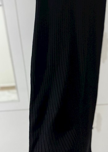 Siyah Kolsuz V Yakalı Uzun Elbise - Görsel 2