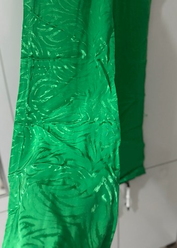 Yeşil Parlak Kadın Keten Pantolon - Görsel 2