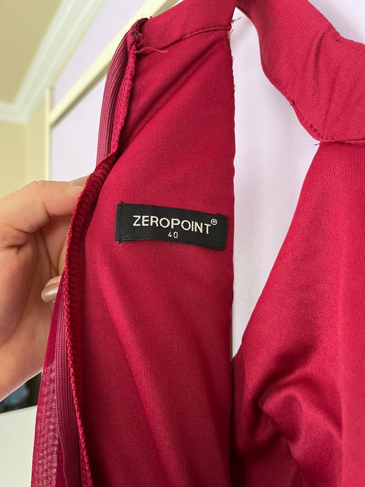 Bordo Uzun Drapeli Abiye Elbise - Görsel 5