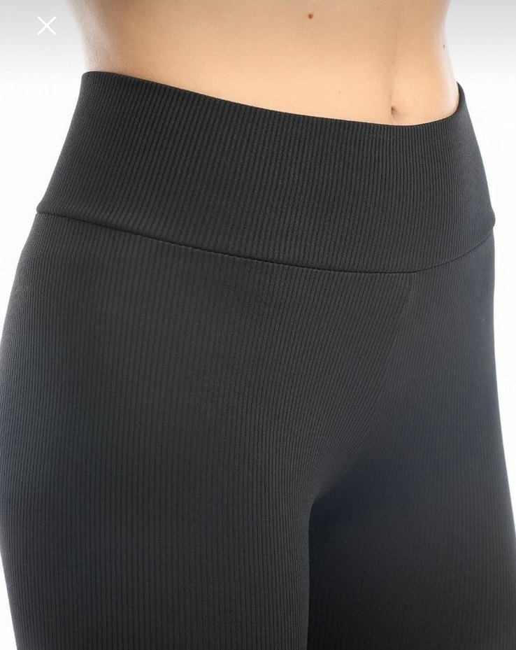 Siyah Midi Spor Tayt - Görsel 3