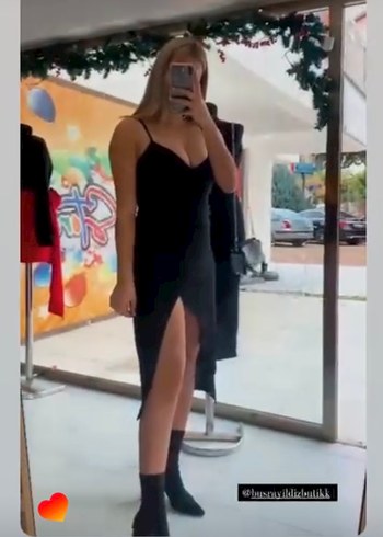 Siyah V Yaka Midi İp Askılı Elbise - Görsel 3