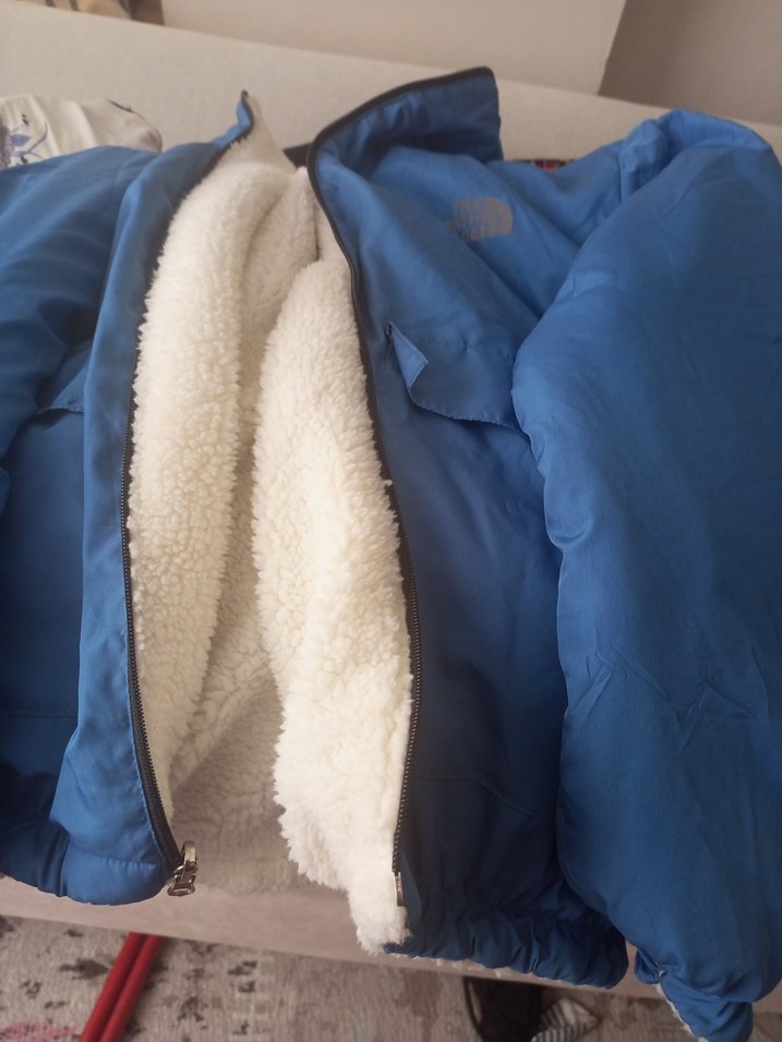 Erkek Mavi Polar Astarlı Fermuarlı Kışlık Mont - Görsel 3