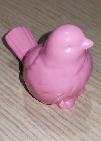 Pastel Pembe Kuş Figürü - Görsel 2
