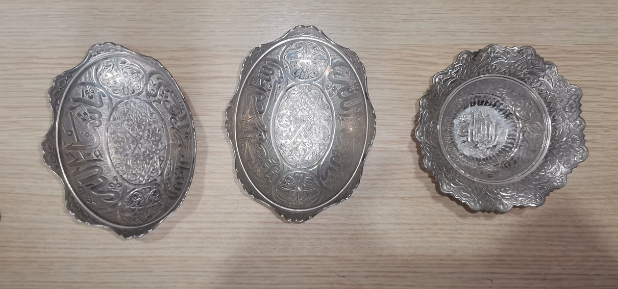 Gri İşlemeli Geleneksel Tabak Seti - Görsel 2