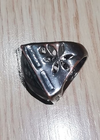 Gri Gotik Erkek Yüzük - Görsel 3