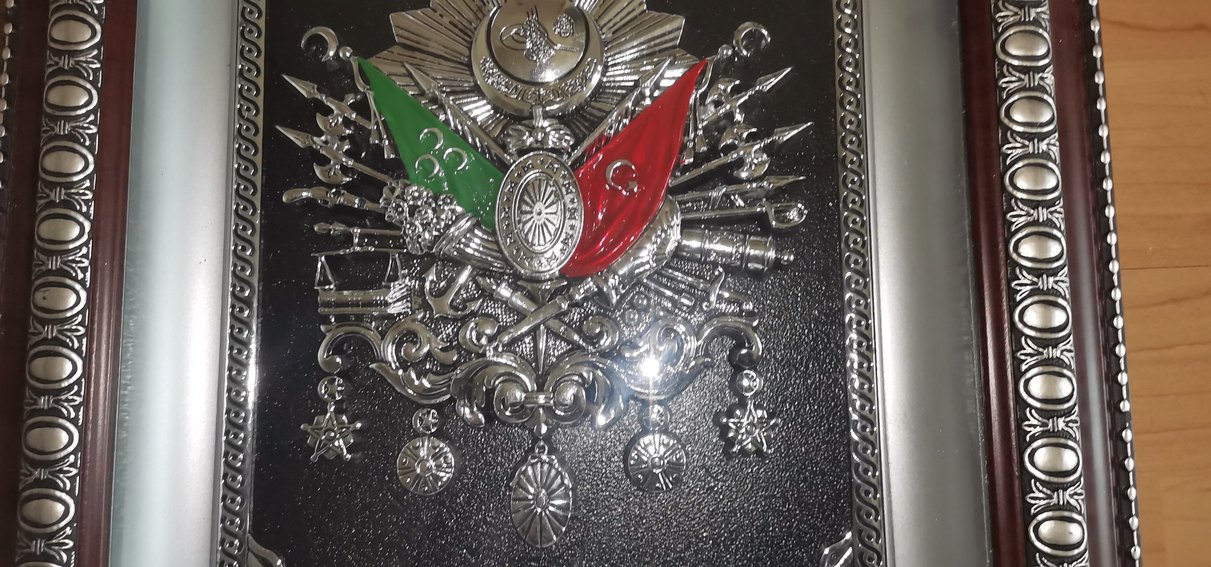 Gümü Renkli Osmanlı Arması Tablosu - Görsel 2