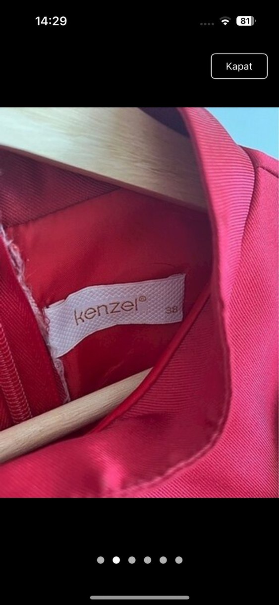 Bordo Uzun Kollu Drapeli Kadın Abiye kenzel - Görsel 2