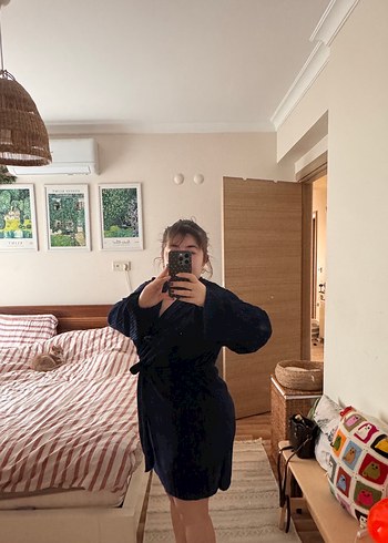 Lacivert Mini Kadın Elbise - Görsel 8