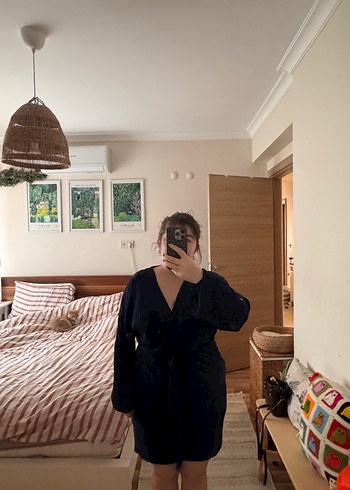 Lacivert Mini Kadın Elbise - Görsel 9