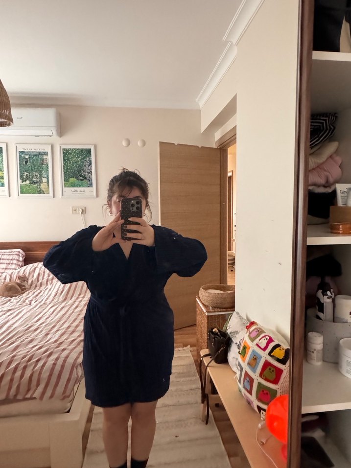 Lacivert Mini Kadın Elbise - Görsel 2