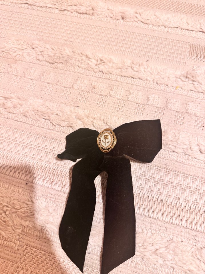 Siyah kadife saç tokası - Görsel 3