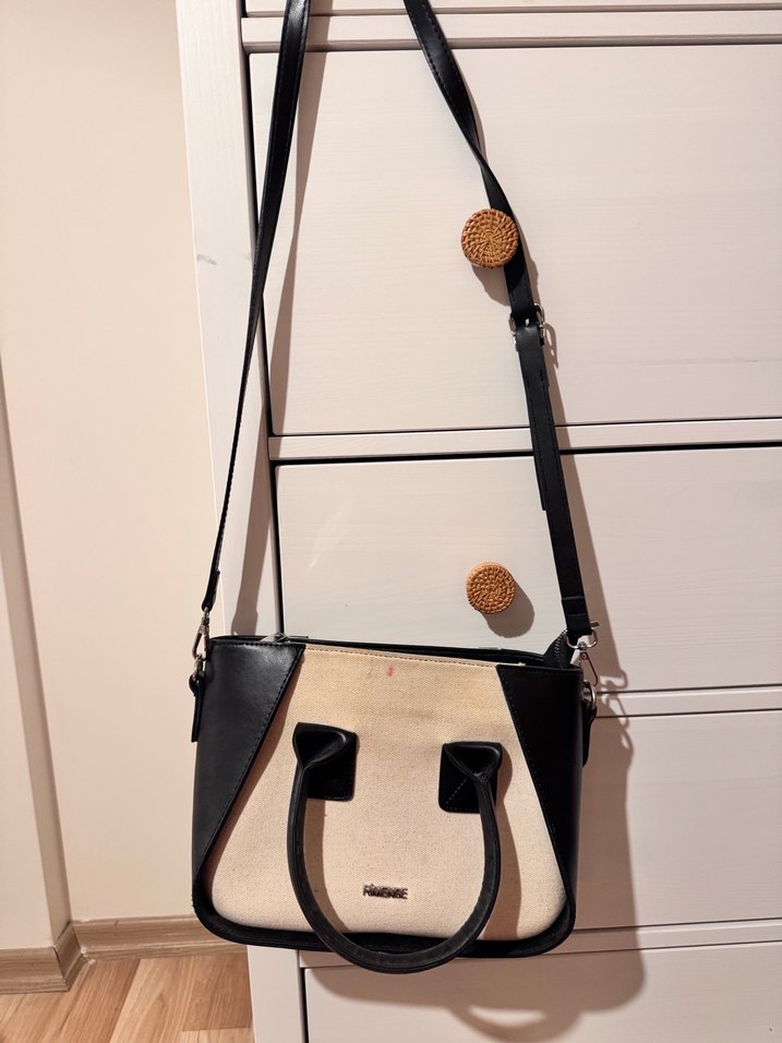 Siyah bej Kadın Çanta - Görsel 3