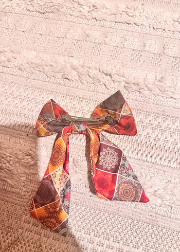 Renkli Bohem Kumaş Fiyonk Saç Aksesuarı - Görsel 2