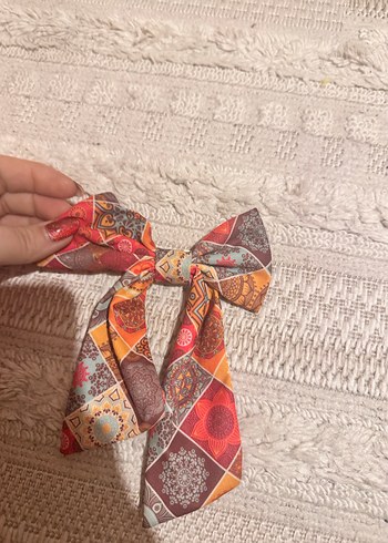 Renkli Bohem Kumaş Fiyonk Saç Aksesuarı - Görsel 3